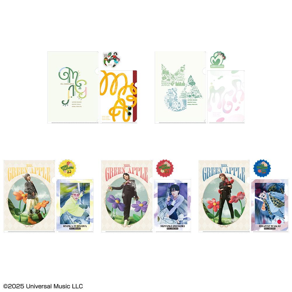 一番くじMrs. GREEN APPLEF賞クリアファイル＆ステッカー7枚セット F賞：クリアファイル＆ステッカー - Mrs. GREEN APPLEの一番くじ