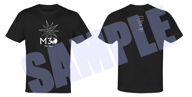坂本真綾「30周年記念ベストアルバム M30 ~Your Best~」VICTOR ONLINE STORE限定盤付属Tシャツのデザイン。