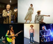 「CLUB QUATTRO presents 吾妻光良 & The Swinging Boppers 45th Anniversary "SPECIAL BANQUET"」ゲスト出演者。左上から時計回りに福嶋“タンメン”岩雄、EGO-WRAPPIN'、藤井康一、松竹谷清、Leyona。