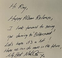 マーク・ガードナー（Ride）の直筆メッセージ。