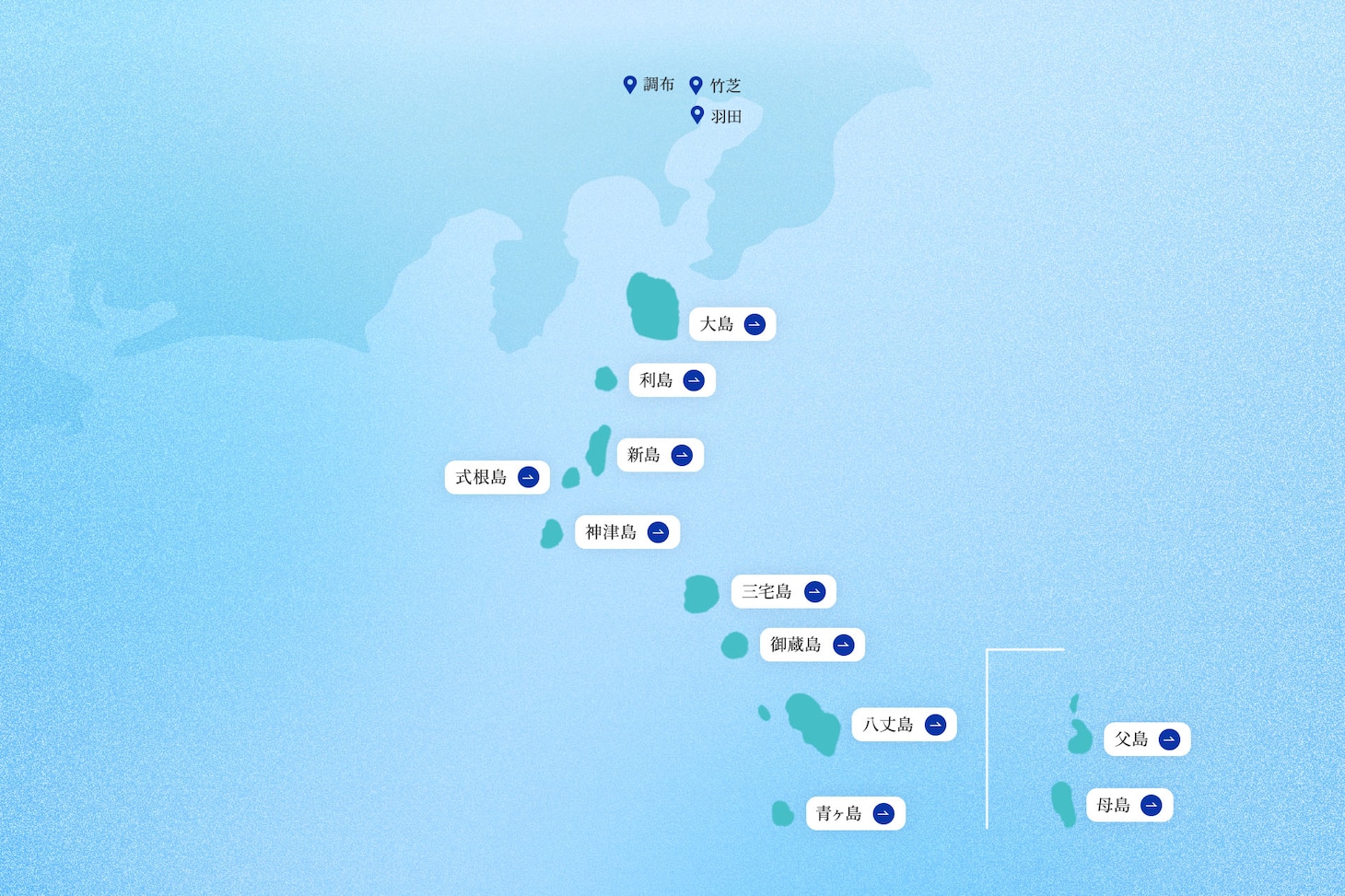 「Sound Trip of SHIMA」関連離島の地図。