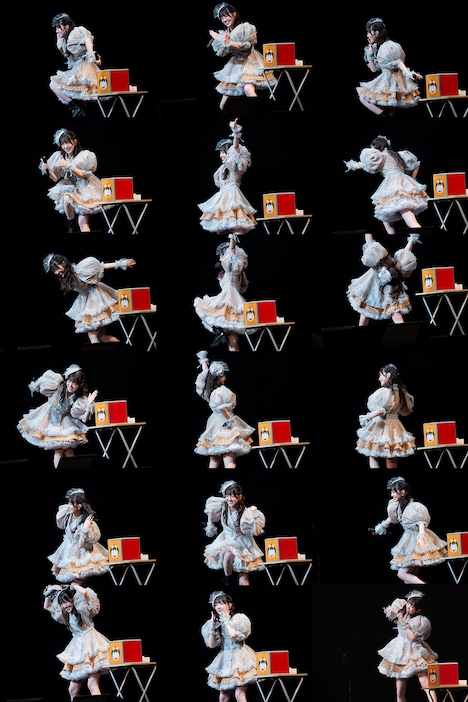 18個のかわいいポーズを即興で披露する桜井えま。