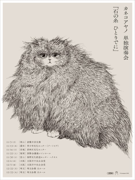 「カネコアヤノ 単独演奏会『石の糸 ひとりでに』」ツアービジュアル