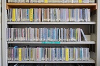 アフリカ音楽やブラジル音楽のCDも。