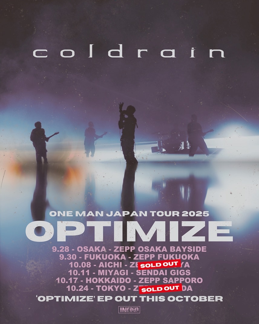 coldrain新作「OPTIMIZE」はツアー最終日リリース、台湾＆香港ライブ
