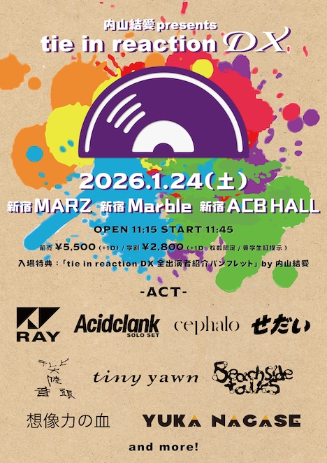 「tie in reaction DX」フライヤー