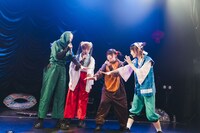 左からキジ（なに）、犬（めあり）、猿（まこと）、らき太郎（らき）。（Photo by ike）