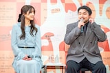山崎紘菜と井口理(King Gnu)。
