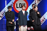 左から小森隼(GENERATIONS)、中島颯太(FANTASTICS)、EXILE TETSUYA(EXILE、EXILE THE SECOND)。