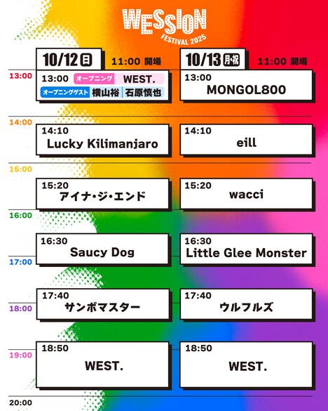 「WESSION FESTIVAL 2025」タイムテーブル
