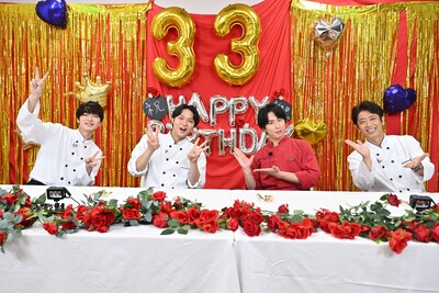 左から深澤辰哉、磯村勇斗、宮舘涼太、後藤輝基。