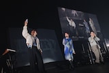 左からshowmoreの井上惇志(Key)&根津まなみ(Vo)、SIRUP。(Photo by Leo Iizuka)