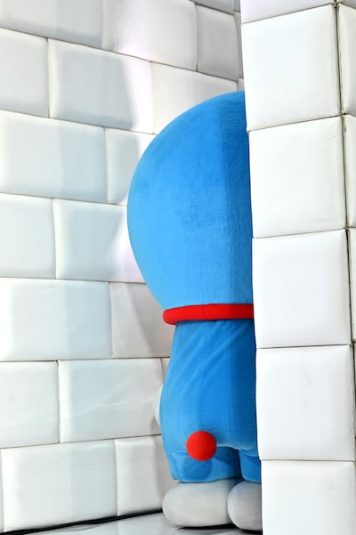 退場するドラえもん。