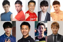 「オールスター感謝祭'25春」ミニマラソン企画「赤坂5丁目ミニマラソン」参加者。上段左から森渉、ワタリ 119、森脇健児、ハリー杉山、小島よしお。
下段左から菅田琳寧（B&ZAI）、赤崎暁（中央2枚）、柿谷曜一朗。