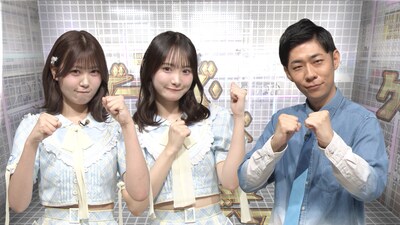 左から小澤愛実（≒JOY）、山野愛月（≒JOY）、森本晋太郎（トンツカタン）。