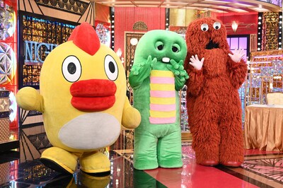 左からそらジロー、ガチャピン、ムック。