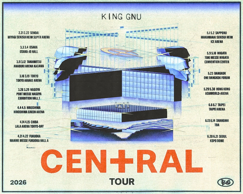 「King Gnu CEN+RAL Tour 2026」キービジュアル