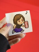 その場で生成したオリジナルキャラクターのステッカー。