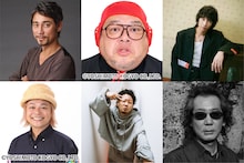 上段左からクリス・ペプラー、くっきー！（野性爆弾）、牧達弥（go!go!vanillas）、下段左から中山功太、益田英知（Kroi）、川﨑大助。