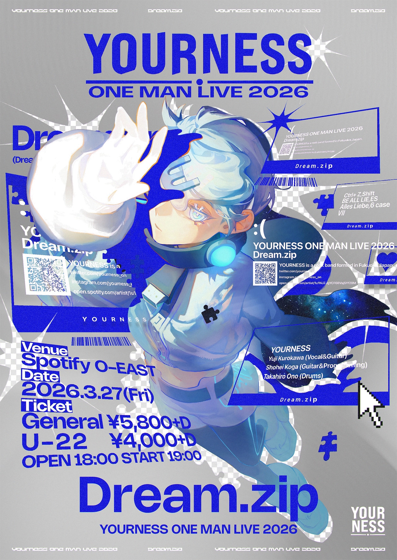 「YOURNESS  ONE MAN LIVE『Dream.zip』」告知ビジュアル