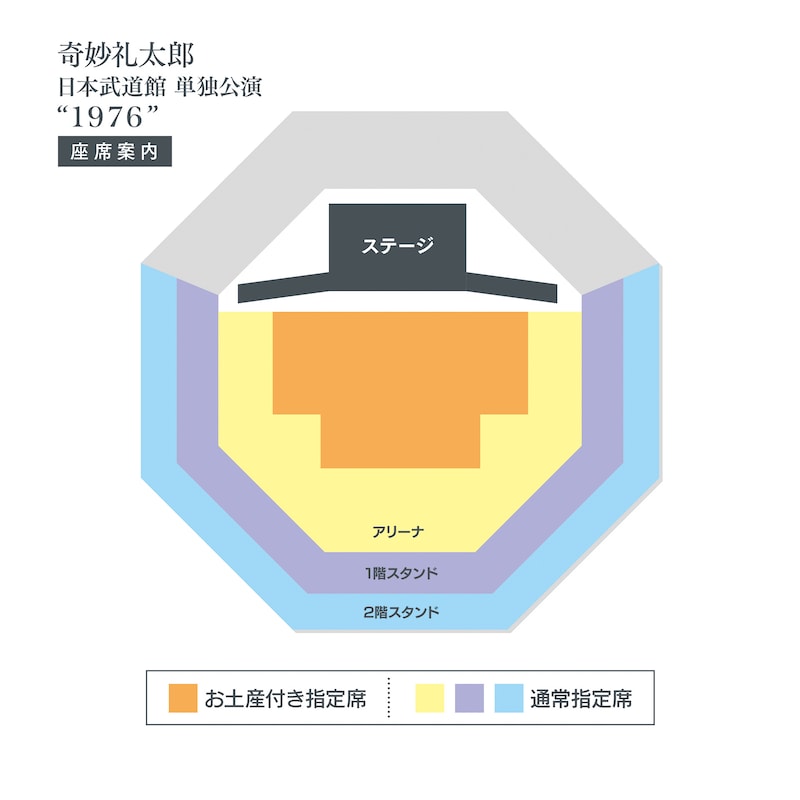 「奇妙礼太郎 日本武道館 単独公演 “1976”」座席案内