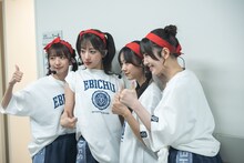 「えびちゅう体育祭」紅組の真山りか、桜木心菜、仲村悠菜、桜井えま（左から）。