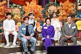 左から石田明(NON STYLE)、吉澤閑也(Travis Japan)、KEIKO(ME:I)、星野真里、弓木奈於(乃木坂46)、梅沢富美男。 ©日本テレビ