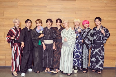 浴衣姿のJO1。「JO1 5th Anniversary ～祭り～」より。©LAPONE ENTERTAINMENT