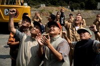 スチャダラパー「ビート道 feat. ロボ宙」ミュージックビデオ撮影の様子。