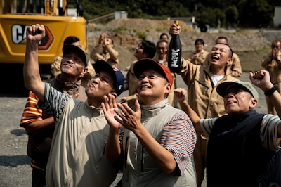 スチャダラパー「ビート道 feat. ロボ宙」ミュージックビデオ撮影の様子。