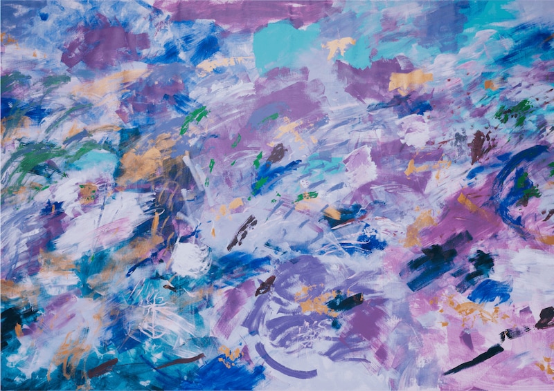 「#DRAW_YOURSELF」キャンペーンの「アート賞」の賞品であるBE:FIRSTメンバー参加アート（絵画）。