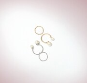 Pearl & SparkleChain Ring Set