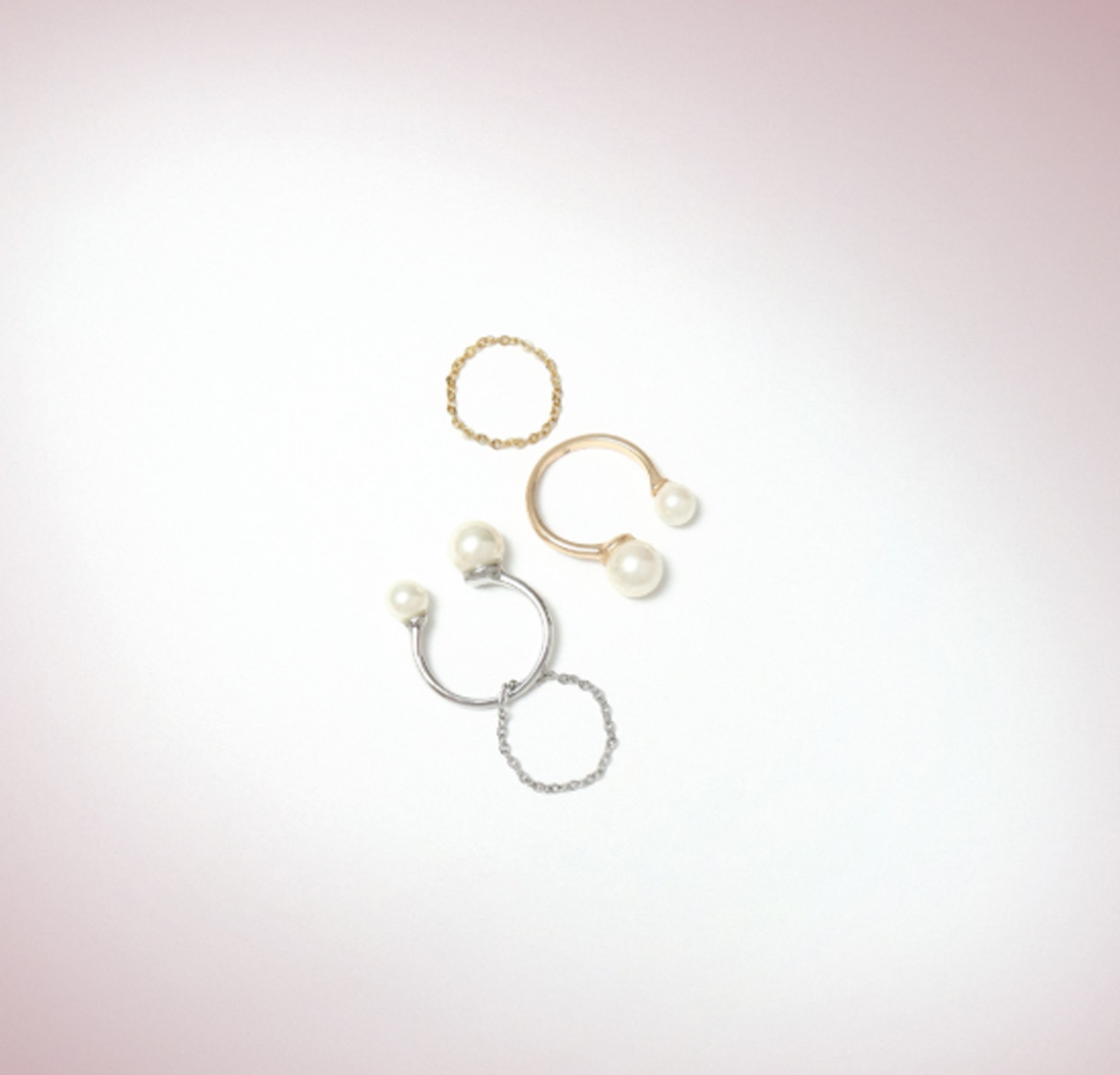 Pearl ＆ SparkleChain Ring Set