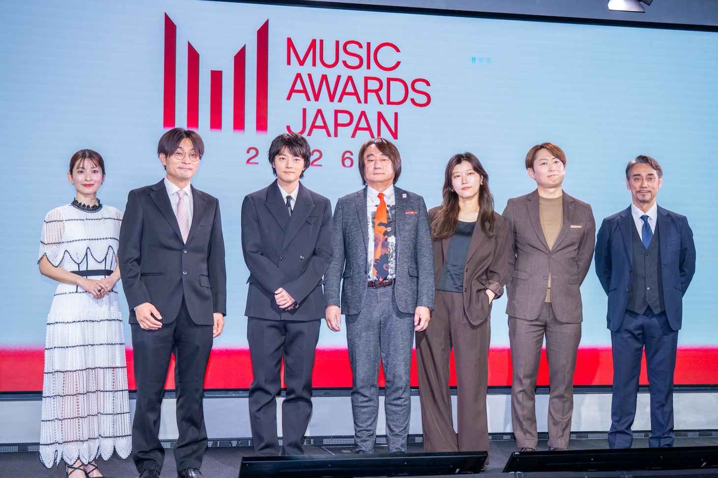 「MUSIC AWARDS JAPAN 2026」記者発表会の登壇者。