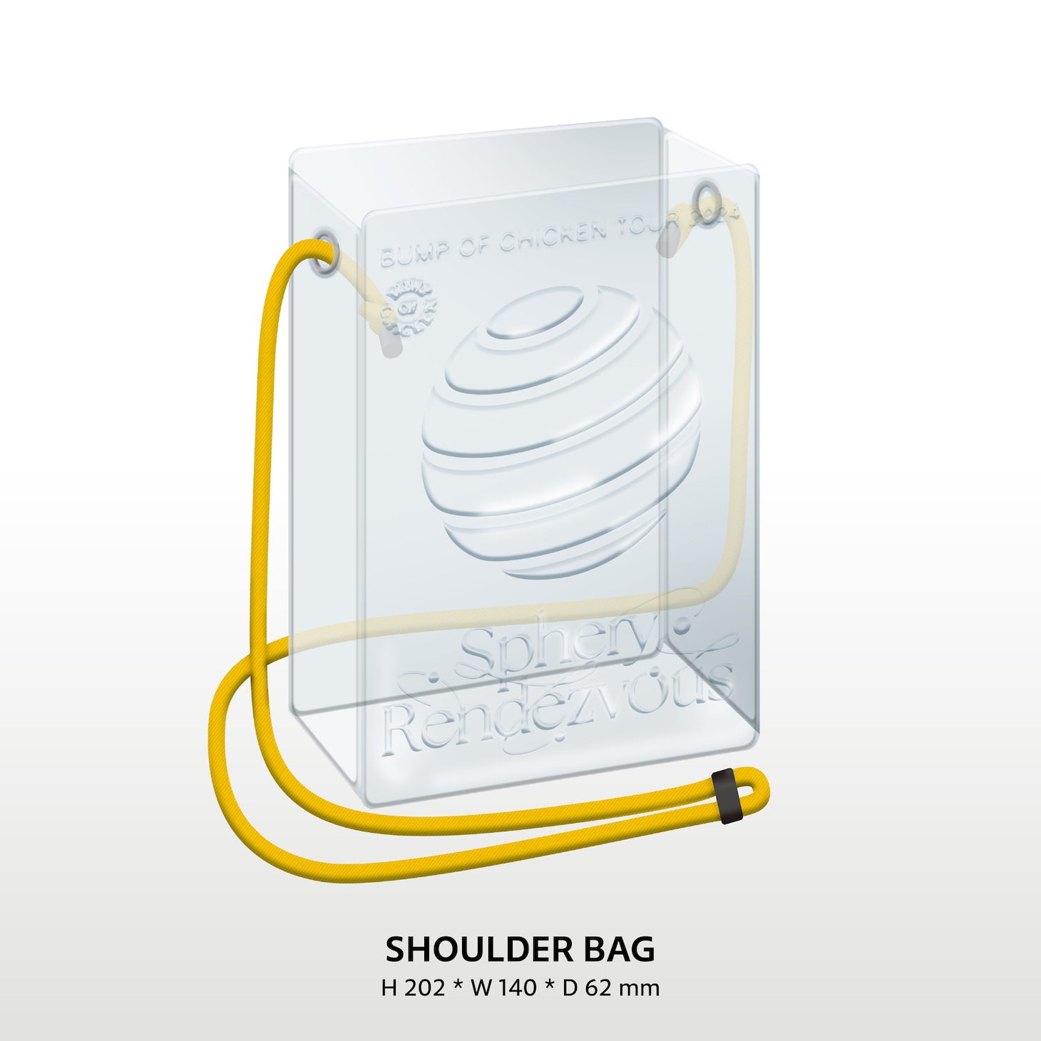 「BUMP OF CHICKEN TOUR 2024 Sphery Rendezvous at TOKYO DOME」TOY'S STORE限定盤に封入されるクリアショルダーバッグ。