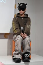 「じゃがレコードが挑戦するタベオト戦略と新楽曲の発表会」に登壇したピラフ星人。