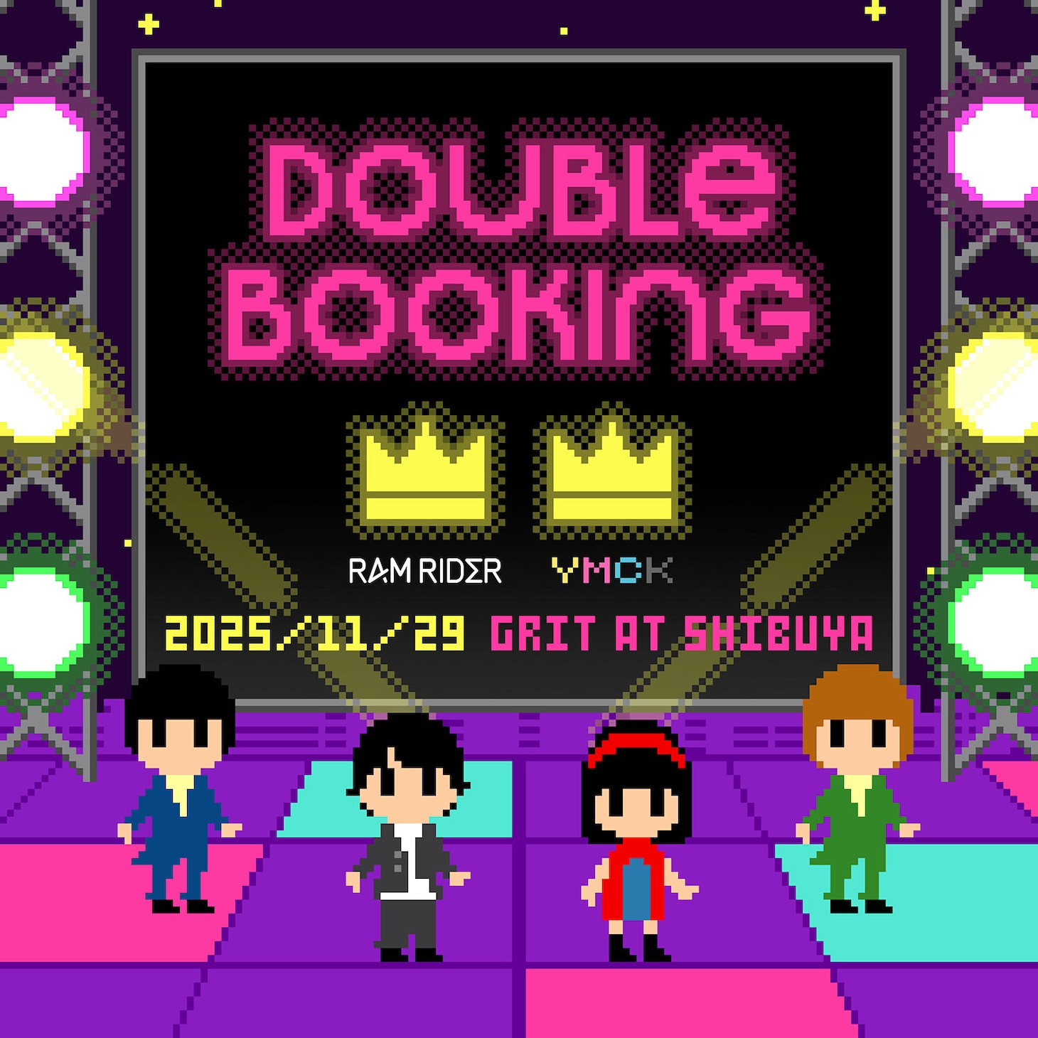 「RAM RIDER ＆ YMCK "DOUBLE BOOKING"」告知ビジュアル