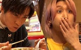 左から目黒蓮、佐久間大介（ともにSnow Man）。