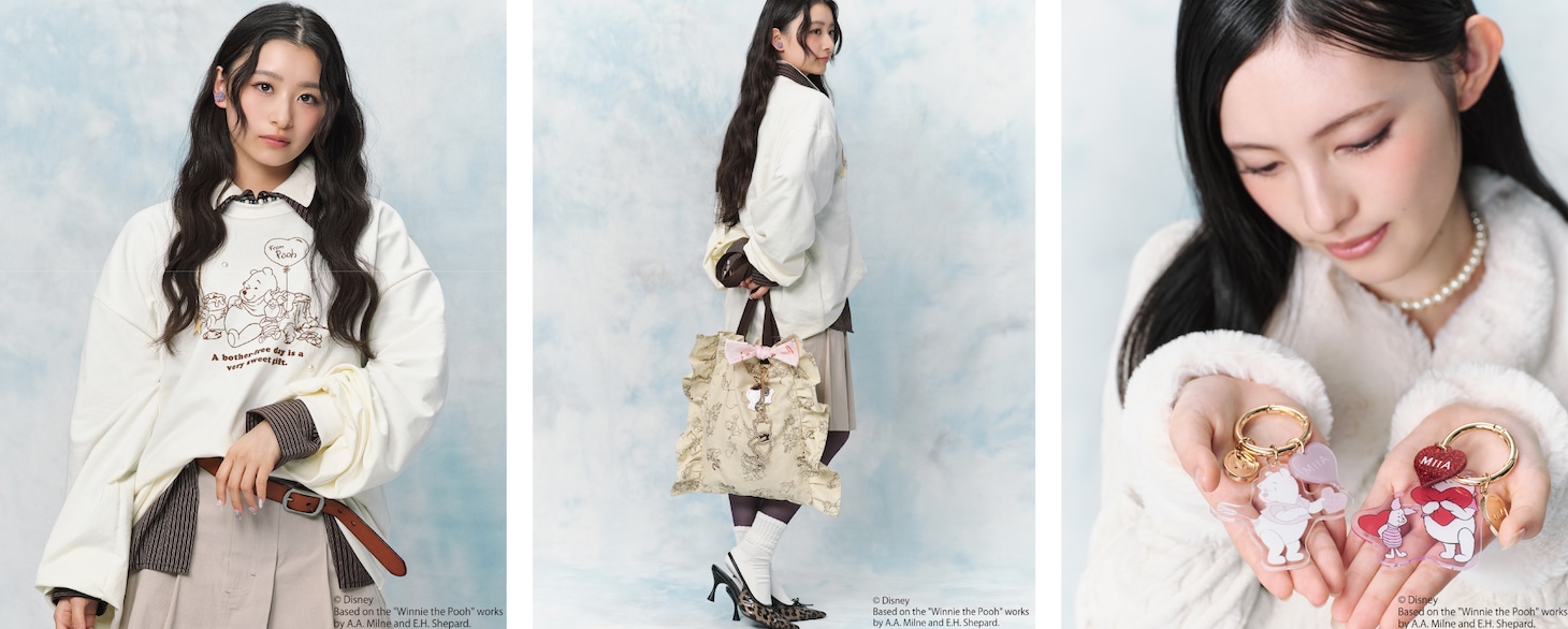 「Roomy's WEB STORE」のDisney Collectionを着用する杏ジュリアと菅田愛貴。