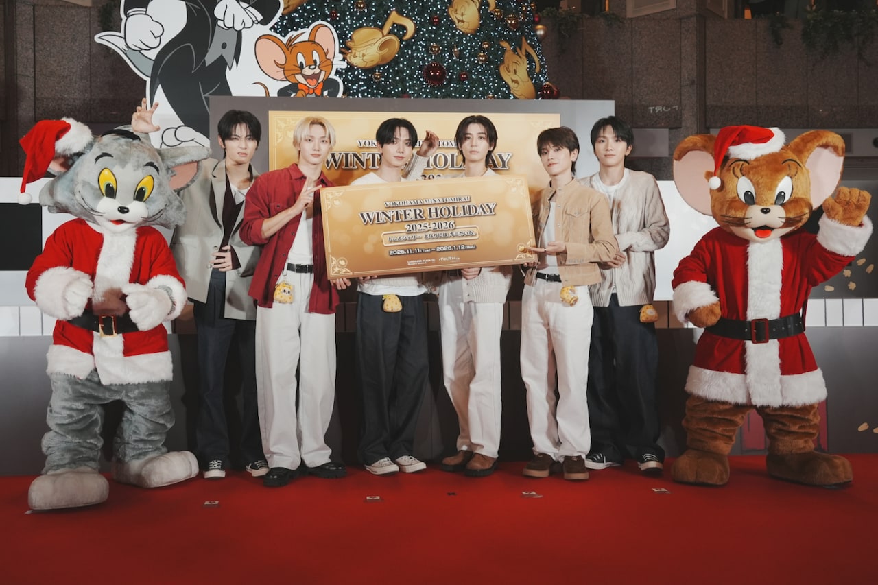 点灯式に出席したBOYNEXTDOORとトムとジェリー。