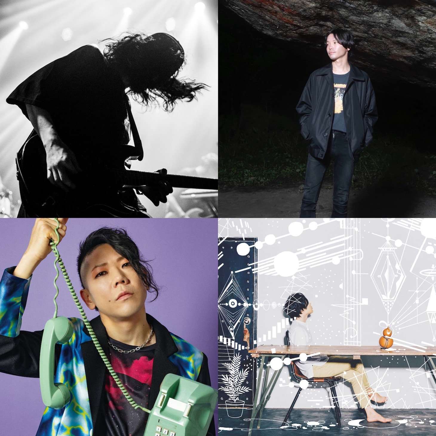 左上から時計回りに滝善充、辻友貴、高橋國光、武田将幸。