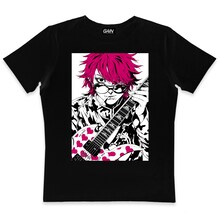 hide×片岡人生・近藤一馬コラボTシャツのデザイン。