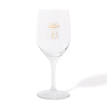 吾妻光良 & The Swinging Boppers 45th Anniversary SPECIAL BANQUET ワイングラス。45周年の記念ロゴをプリント。