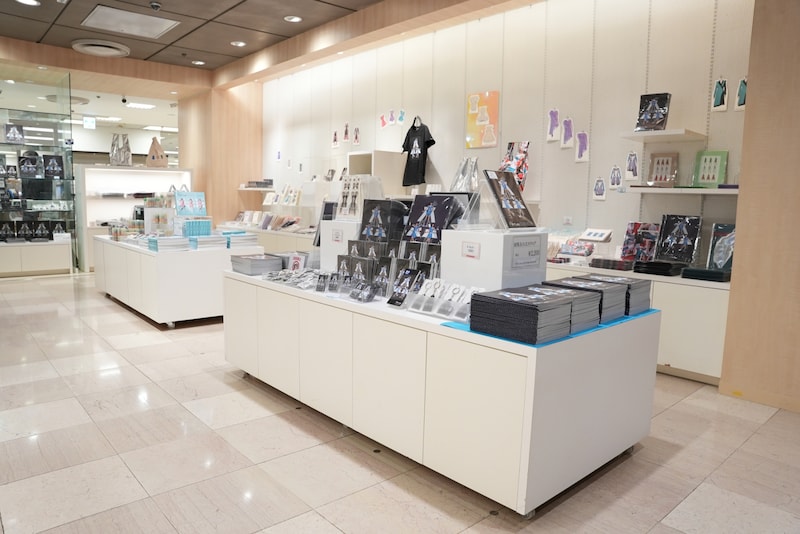 「Perfume COSTUME MUSEUM FINAL EDITION」グッズ販売エリア。