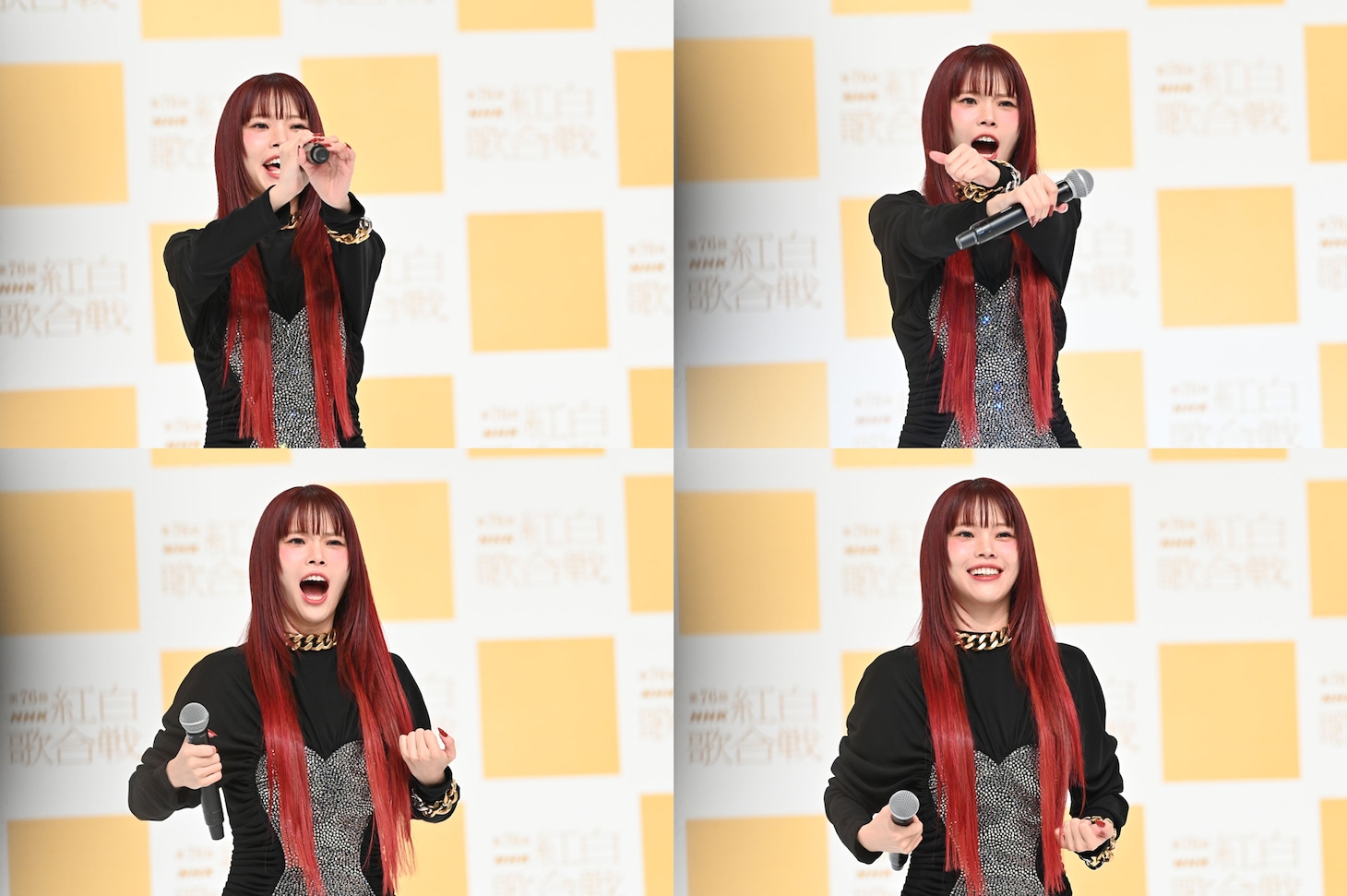 ライブ前の気合い入れを再現するアイナ・ジ・エンド。