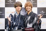 浴衣姿で囲み取材に出席したKing & Prince。