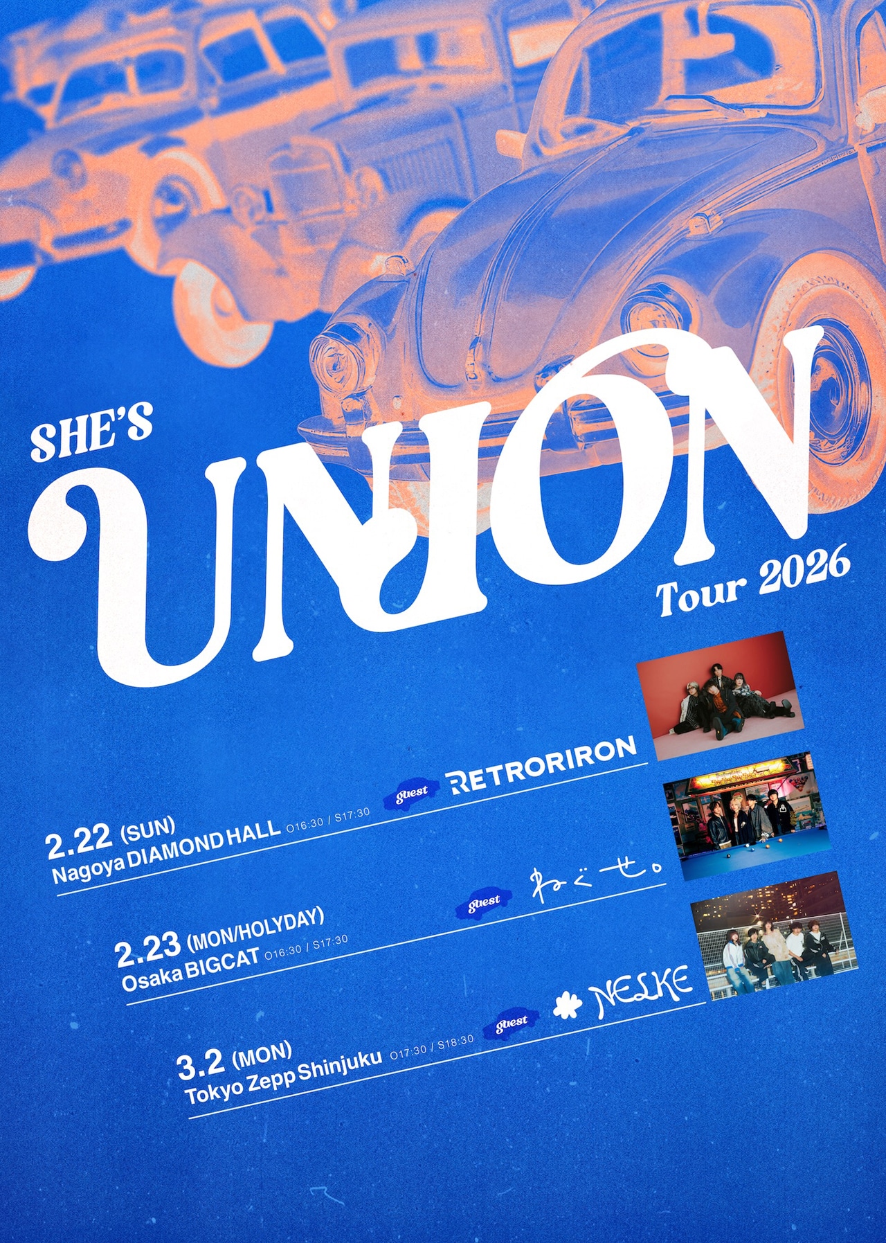 SHE'S「SHE'S UNION Tour 2026」告知ビジュアル