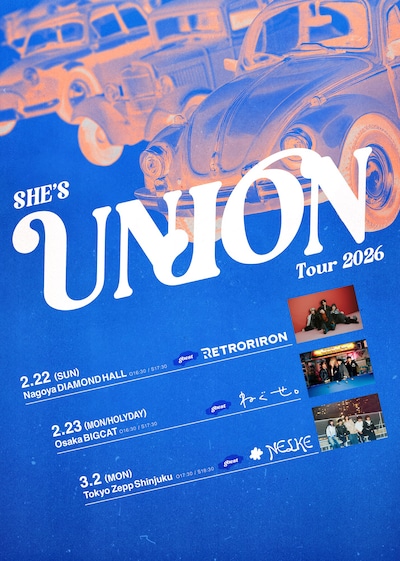 SHE'S「SHE'S UNION Tour 2026」告知ビジュアル
