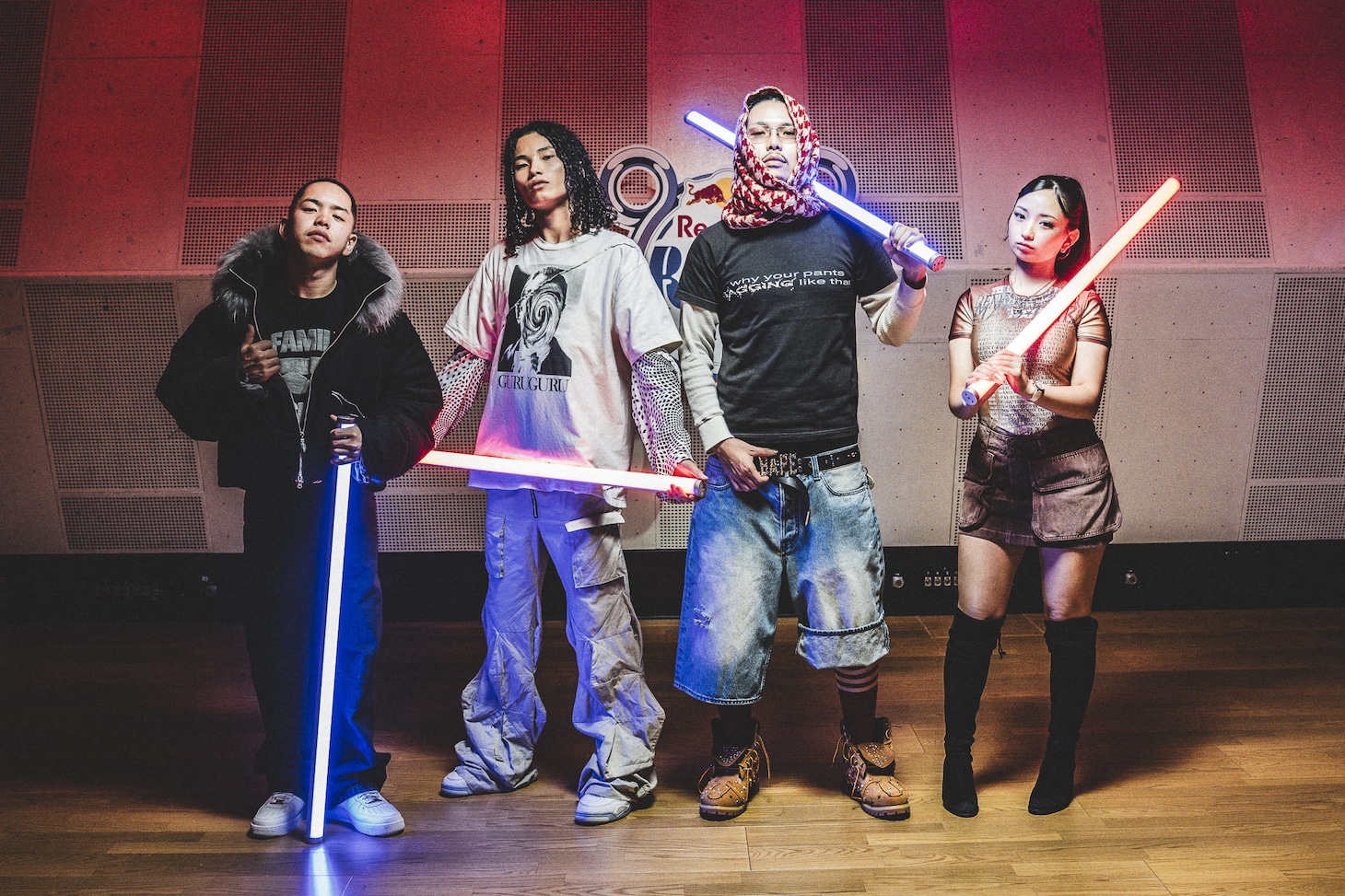 左からYELLASOMA、HARKA、Worldwide Skippa、Litty。