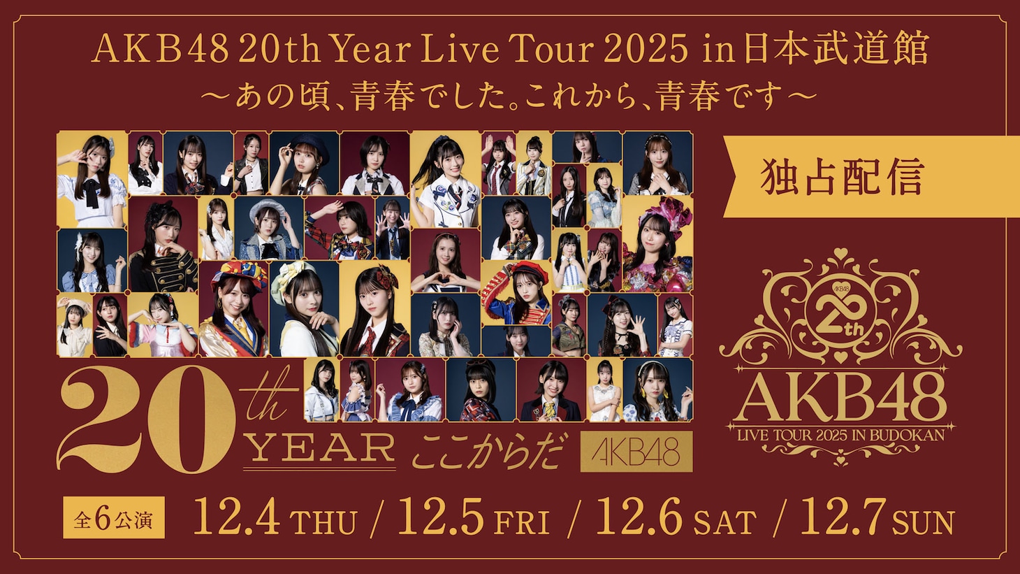 「AKB48 20th Year Live Tour 2025 in 日本武道館」Hulu配信告知ビジュアル ©AKB48